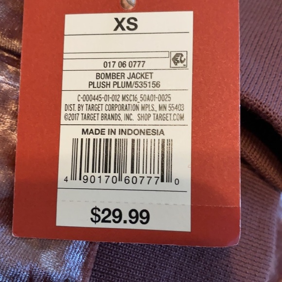 Bomber Jacket Plush Plum Mossimo size XS - Picture 4 of 11